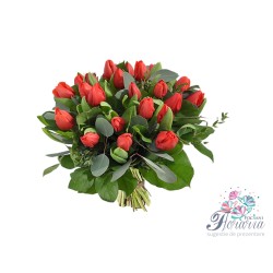 Buchet 19 lalele roșii