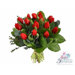 Buchet 15 lalele roșii