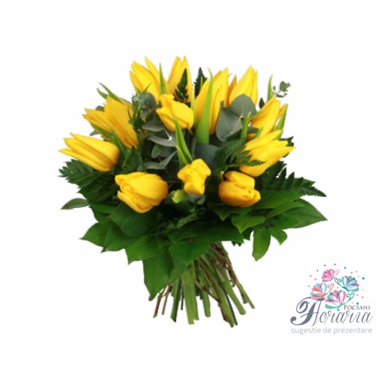 Bouquet 15 yellow tulips