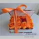 Cutie Carte cu Trandafiri Sapun Portocalii